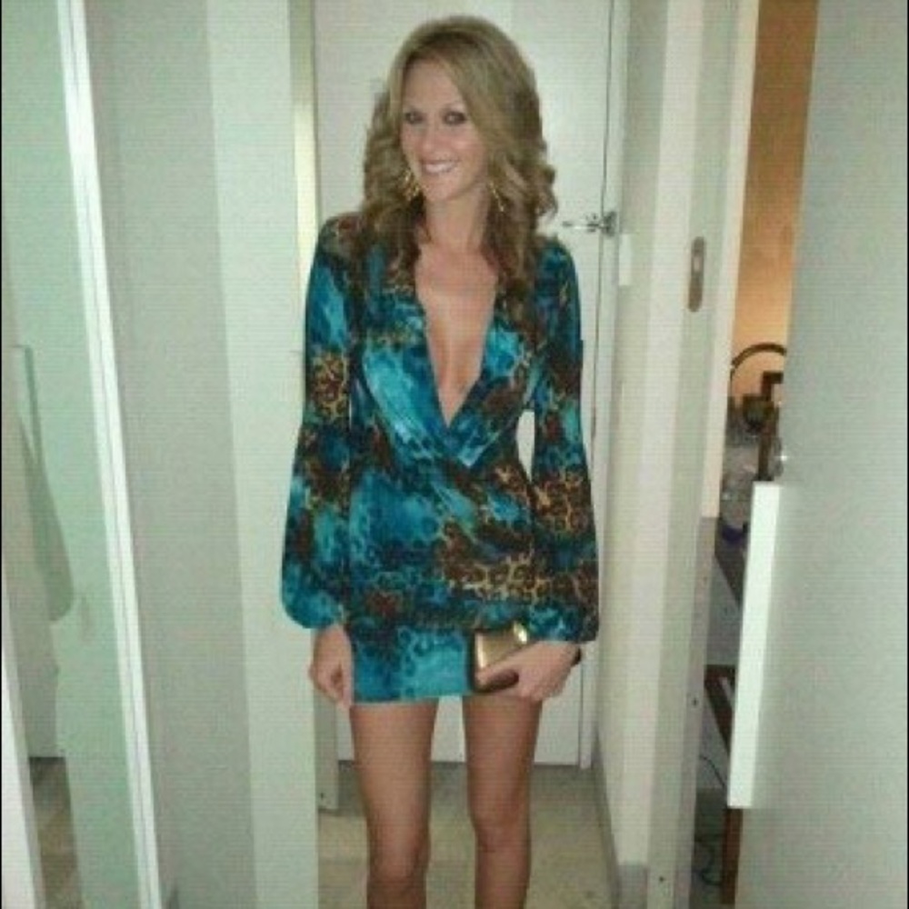 Savee Couture leopard print mini dress size Small